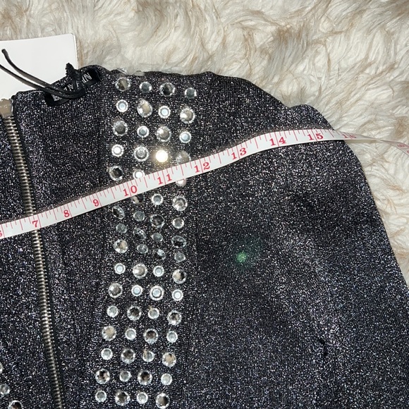 BALMAIN Crystal-embellished metallic stretch-knit mini dress - Picture 12 of 15